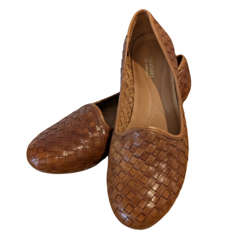 Naturalizer N5 Comfort Brown Woven Loafers, Size 9